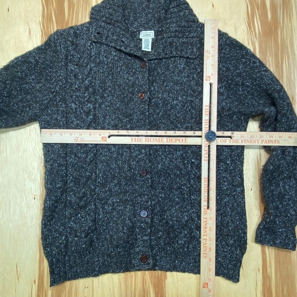 L.L. Bean Wool Blend Brown Button Up Sweater Women's XL - Picture 4 of 7